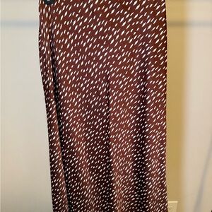 Blue Rain Brown and White A-Line Skirt